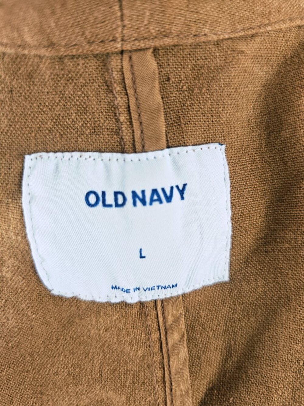 Old Navy Linen Rust-Brown Open-Front Blazer - Picture 6 of 7